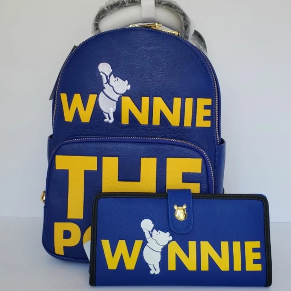 🔥RARE SET Loungefly Winnie Pooh  Backpack Set (Backpack and LRG Wallet)